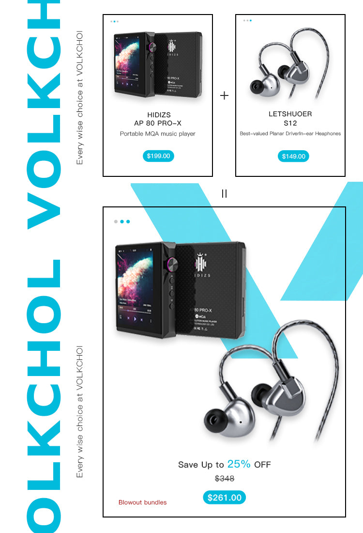 HIDIZS AP80 PRO-X portable music players + LETSHUOER S12 planar in-ear headphones-MB1