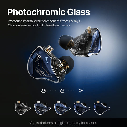 IKKO OH300 Hifi Wired Headphones Photochromic Glass Dynamic Earphones