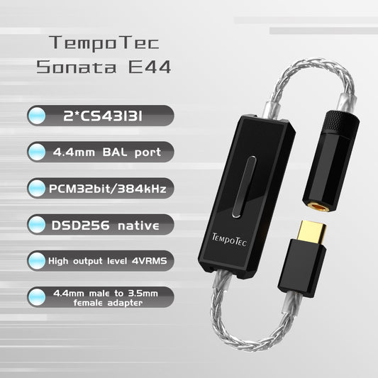 TempoTec Sonata E44 Headphone Amplifier Dual CS43131 USB Type C To 4.4MM Balance DAC AMP DSD256(Native) For Android Phone PC MAC