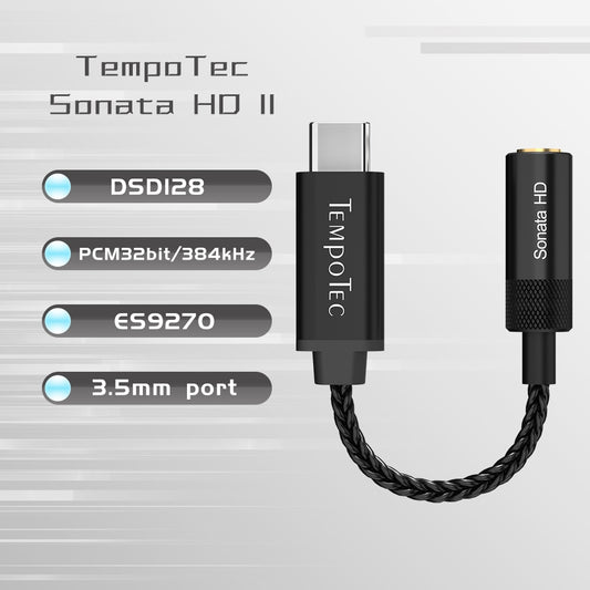 TempoTec Sonata HD II (ES9270) TYPE C To 3.5MM DSD128 Headphone Amplifier USB DAC For Android Phone Window10 MAC