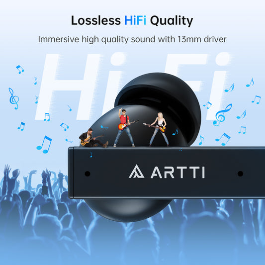 Artti AR03 Bluetooth 5.3 Earbuds HiFi TWS Wireless Earphones with Charging Case