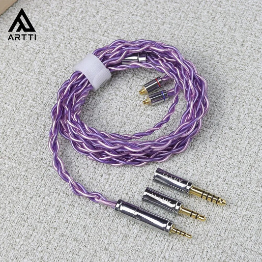 ARTTI FLEX A7 3in1 HIFI Earphone Upgrade Audio IEM MMCX Cable 2.5+3.5+4.4mm Detachable Plug with Silver Plated 0.78 2pin/MMCX