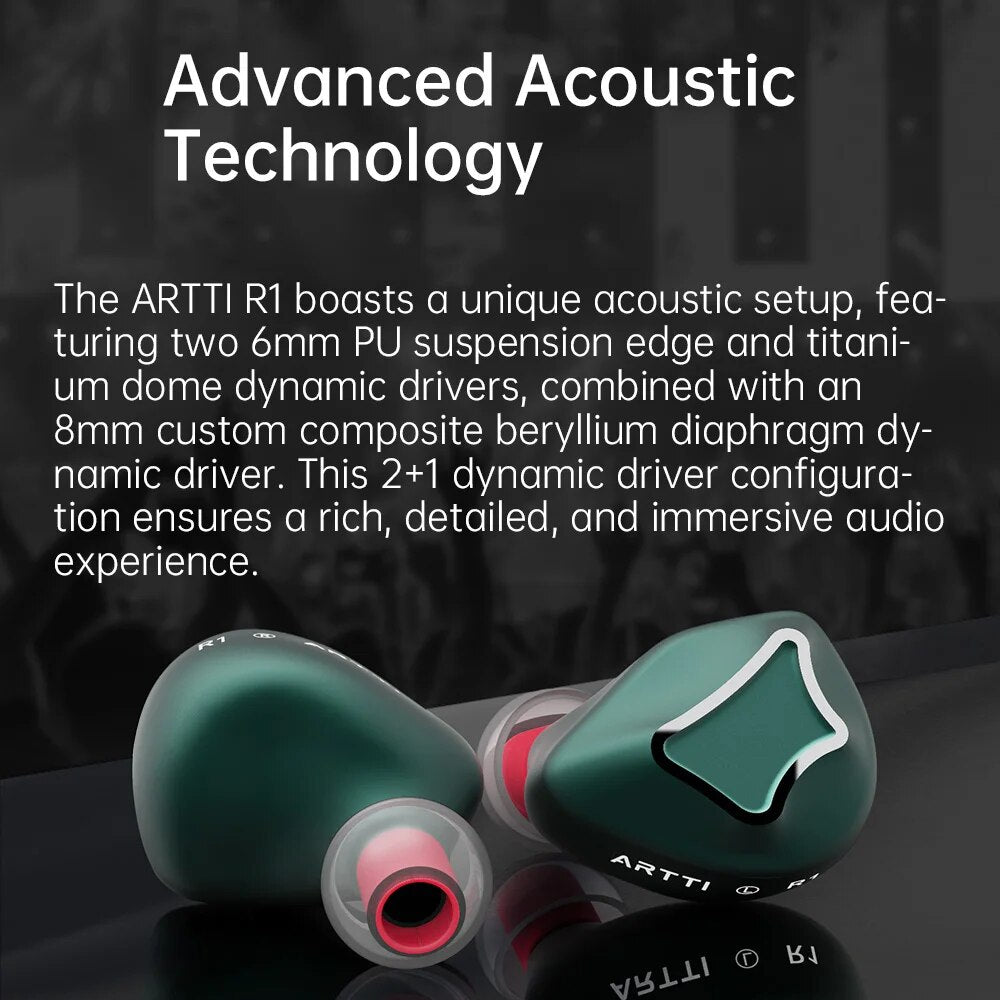 ARTTI R1 Triple Dynamic Driver HIFI In-ear Headphone for music lovers