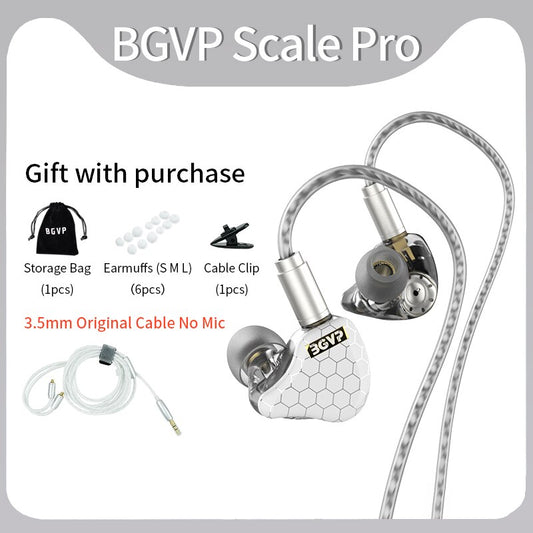 BGVP スケール プロ 1DD+1BA ハイブリッド インイヤー モニター 低音有線ヘッドフォン