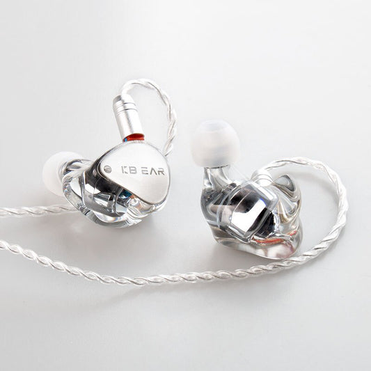 KBEAR Streamer 2PIN Earphones 3.5mm PEK Diaphragm DD Sports Music Receiver HiFi headset Silver Headphone Replaceable Cable Iem