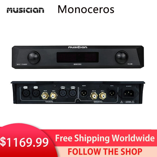 Musician Monoceros fully balanced class A power Amplifier XLR RCA R2R Pre amplifier 0.0003% THD 20W HIFI amp with remote control
