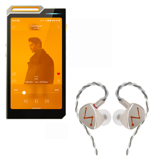 Hiby R4 mp3 & mp4 Players spotify Player with Bluetooth + Letshuoer DZ4 in Ear Monitor Headphones