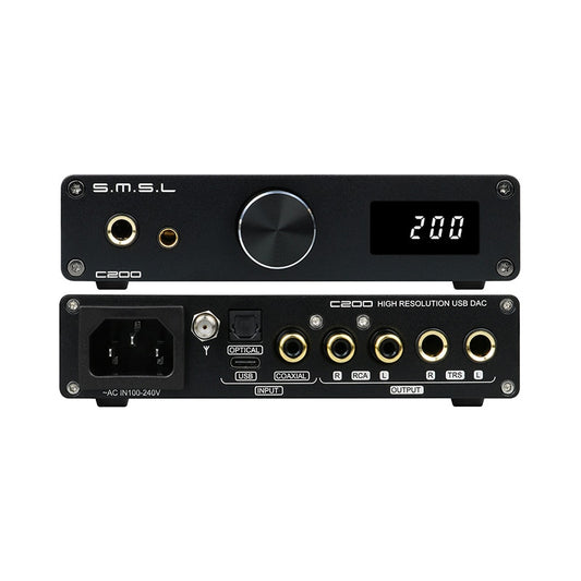 SMSL C200 USB DAC ES9038Q2M Headphone Amp OPA1612A*4 TRS Balanced 4.4mm 6.35mm Output Bluetooth 5.1 HiFi Decoder for PS4 PS5