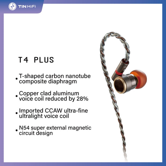 TINHIFI T4 PLUS Estación espacial Auriculares de alta fidelidad Monitores dinámicos en el oído
