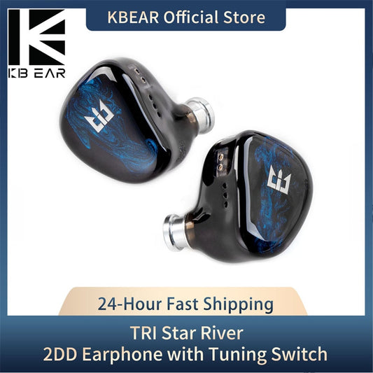 TRI Star River 2DD In-ear Monitor 2Pin Wired Earphone with Tuning Switch HiFi Headphone Sports Running Earbud Music DJ Headset